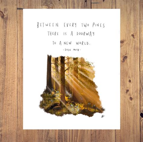 Between Every Two Pines By John Muir Quote Art Print Poster Etsy