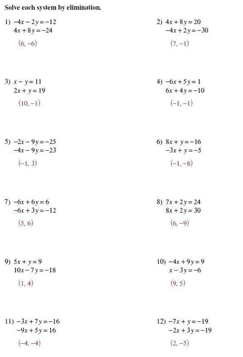 Substitution Worksheet With Answers