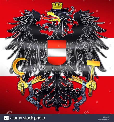 The flag of austria has three equal horizontal bands of red (top), white, and red. Österreich Wappen und Flagge, offizielle nationale Symbol ...