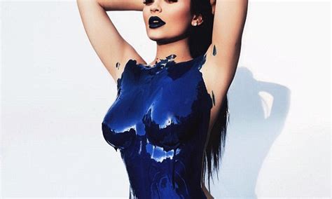 Naked Kylie Jenner Wears Only Blue Body Paint In Sasha Samsonova Photo Shoot Daily Mail Online