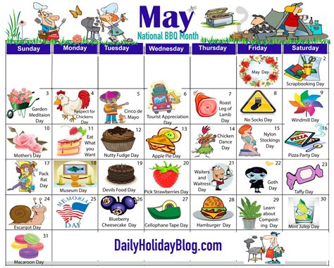 2019 Everyday Holiday Printable Calendar National Holidays Regarding