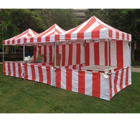 carnival booth tent red white striped party pals