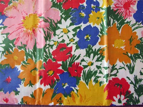 vintage 60 s polished cotton floral fabric by everfast fabrics 1 yard 4 in vintage cloth price