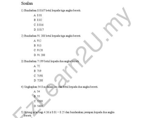 Soalan Matematik Tingkatan 4 Bab 1 Bentuk Piawai  extration