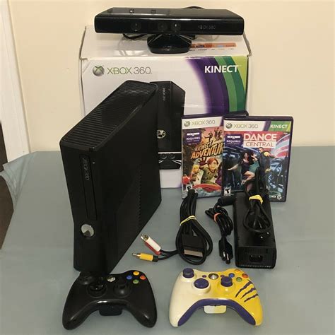 Microsoft Xbox 360 Slim With Kinect 2 Controllers 250gb Hdd Console Bundle Icommerce On Web
