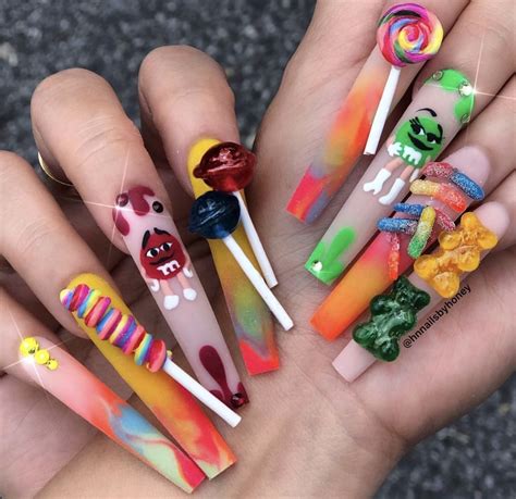 Pin By Klaysscott On Nails Square Tips Crazy Nails Crazy Nail