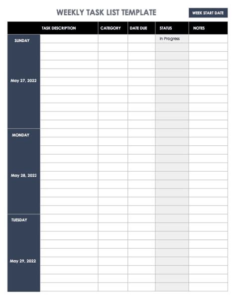 Project Task List Template 14 To Do Lists For Word Excel Pdf Format