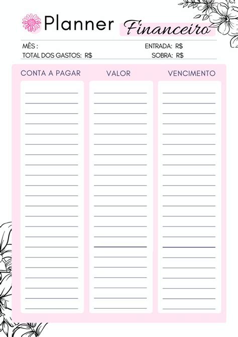 Planner Financeiro Planilhas De Orçamento Como Fazer Um Planner