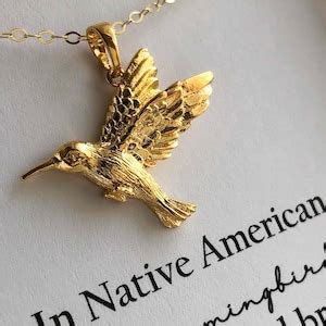 Gold Filled Or Kt Solid Gold Hummingbird Necklace Gold Filled