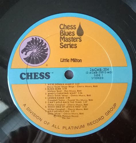 Little Milton Little Milton Chess Blues Masters Series 1976 Label