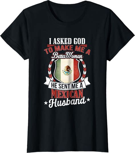 Womens I Love My Mexican Husband Anniversary T Shirt For Wife Clothing Shoes