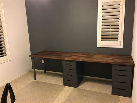 Love How This Home Office Is Turning Out Desk Ikea Karlby Countertop
