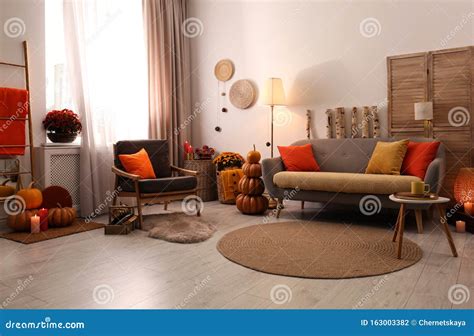 Cozy Room Interior Inspired By Autumn Colors Stock Photo Image Of
