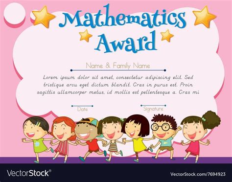 Certificate Of Mathematics Award Download A Free Preview Or High