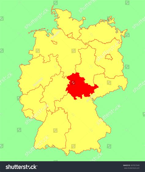 Thuringen State Map Germany Vector Map Vector De Stock Libre De