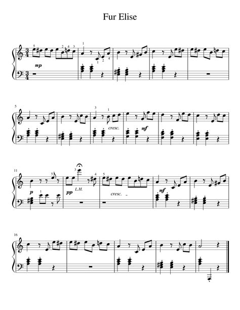 But, the most often played a part is easy enough for a beginner, usually after about a year of playing or so. Fur Elise (easy) sheet music for Piano download free in PDF or MIDI