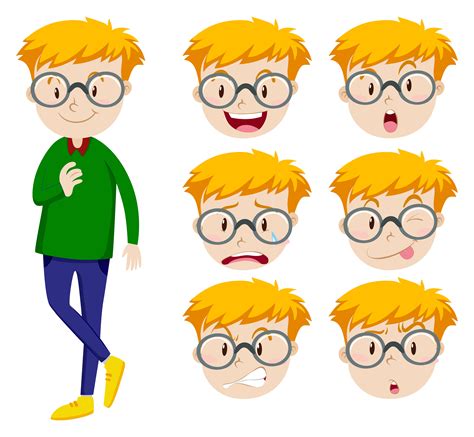 Man with many facial expressions 303655 Vector Art at Vecteezy