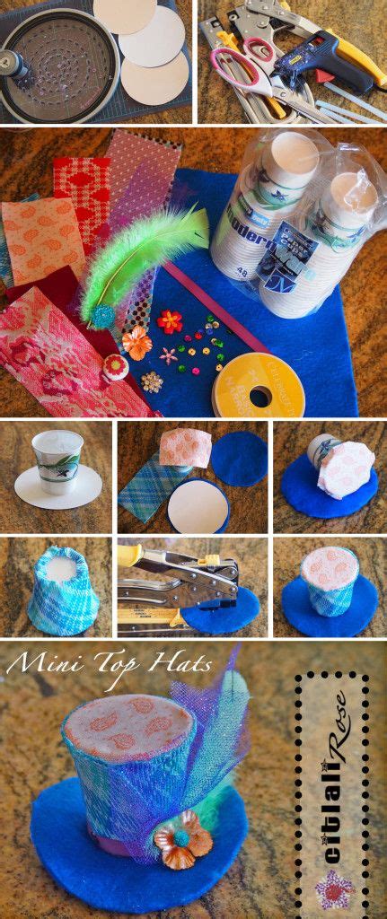 She wrote up a tutorial on how to make those fabulous mini top hats/fascinators, now get to crafting. Mini Top Hats using Paper Cups | Diy mad hatter hat, Mad ...