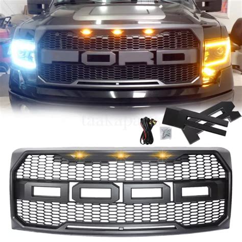 For 2009 2014 Ford F150 F 150 Front Bumper Grille Hood Grill Raptor
