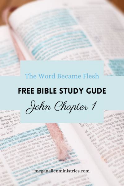John 1 Bible Study Free Printable Study Guide Megan Allen Ministries