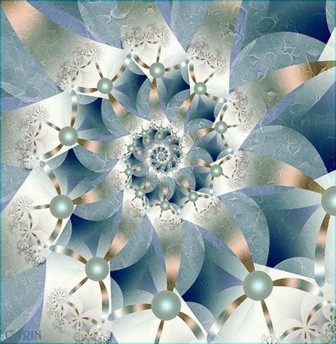 An Abstract Blue And White Design With Gold Accents On The Center Is