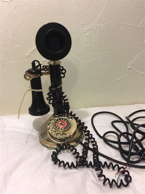 Antique Radio Shack Bonnie And Clyde Series Candlestick Telephone