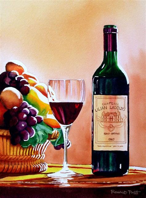 54 Best Watercolor Wine And Glasses Images On Pinterest Wine Bottles