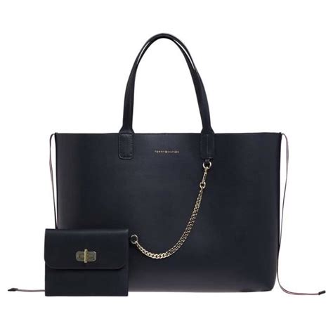 Sac petit sac à bandoulière clutch main tommy hilfiger femme cuir beige jaune. TOMMY HILFIGER Iconic Turnlock Tote Sac À Main Femme ...