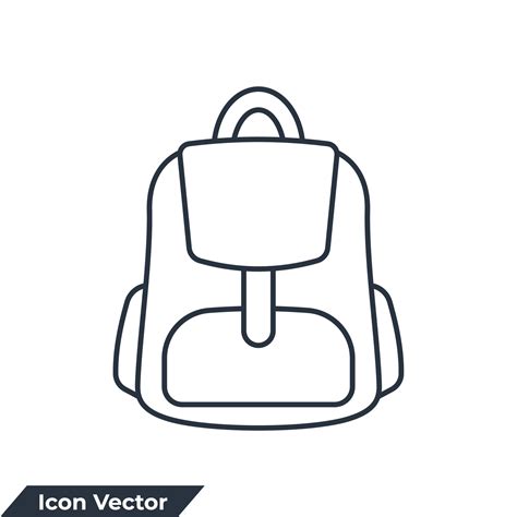 Schoolbag Icon Logo Vector Illustration Backpack Symbol Template For