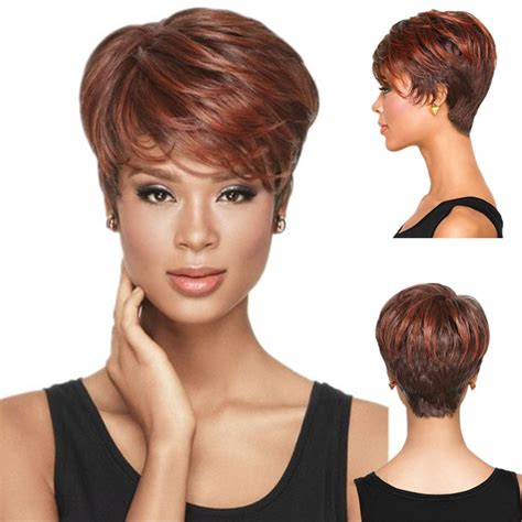 Natural Cheap Fake Hair Heat Resistant Synthetic Short Wigs For Black