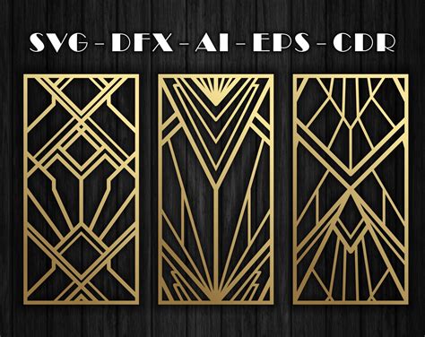 24 Patterns Of Art Deco For Decorative Partitions Panel Etsy