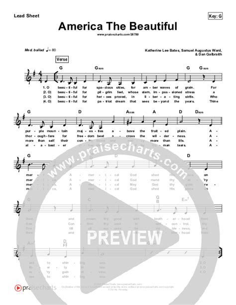 America The Beautiful Simplified Sheet Music Pdf Praisecharts Band