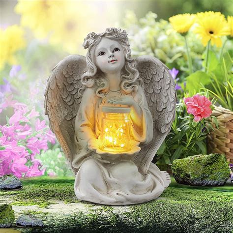 Guardian Angel Garden Statue Solar Lights Angel Decorations Etsy