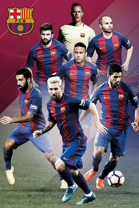 Barcelona FC Superstars Soccer Team Poster 2016/17 - Buy Online