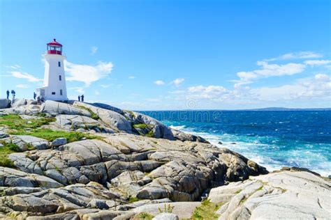 Lighthouse Of The Fishing Village Peggys Cove Editorial Photo Image