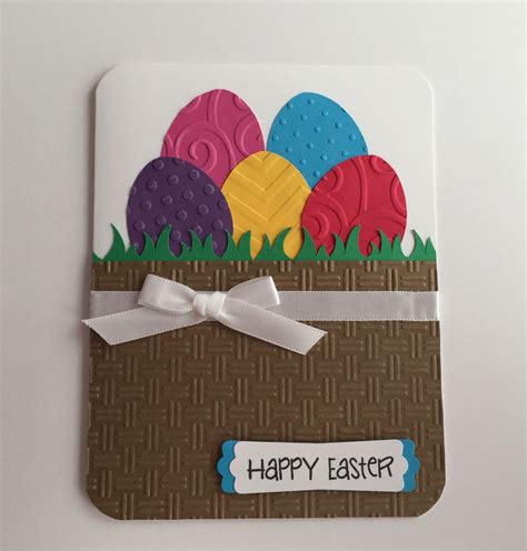 Handmade Easter Card Happy Easter Basket Eggs Easter Eggs Etsy