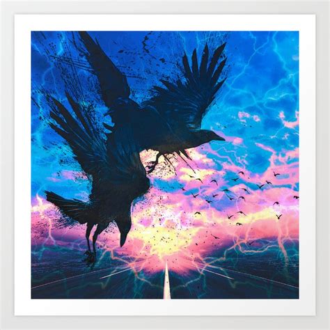 Twilight Ravens Art Print By The Art Of Morrigan Austin Society6