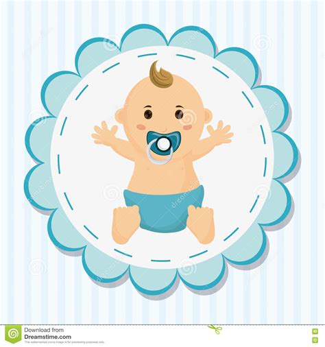 Baby Boy Cartoon Of Baby Shower Concept Stock Vector