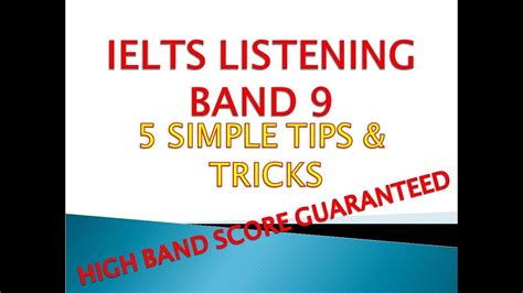 Ielts Listening Band 9 Tips And Tricks Youtube