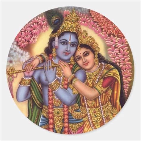 Lord Krishna And Radha Classic Round Sticker Zazzle