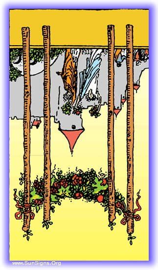 Guilt is another common source for the appearance of the ten of wands reversed, particularly. Four Of Wands - Meanings & Interpretation - Minor Arcana ...