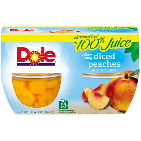 Save On Dole Fruit Cups Peaches Yellow Cling Diced In 100 Fruit Juice