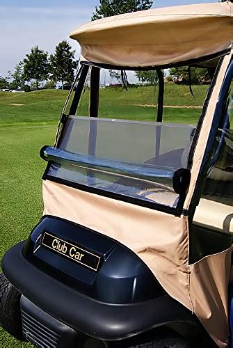 Premium Golf Cart Cover Portable And Drivable 4 Sided Tan Golf Cart