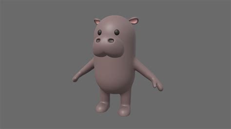 hippo character buy royalty free 3d model by bariacg [40193d1] sketchfab store