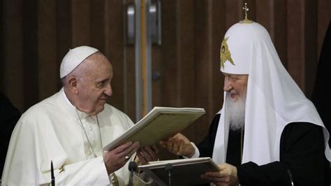 Unity Call As Pope Francis Holds Historic Talks With Russian Orthodox Patriarch Bbc News