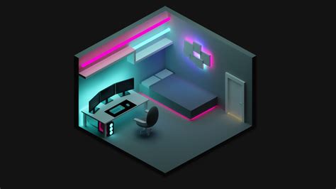 First Attempt Isometric Room Small Game Rooms Video Game Room Design