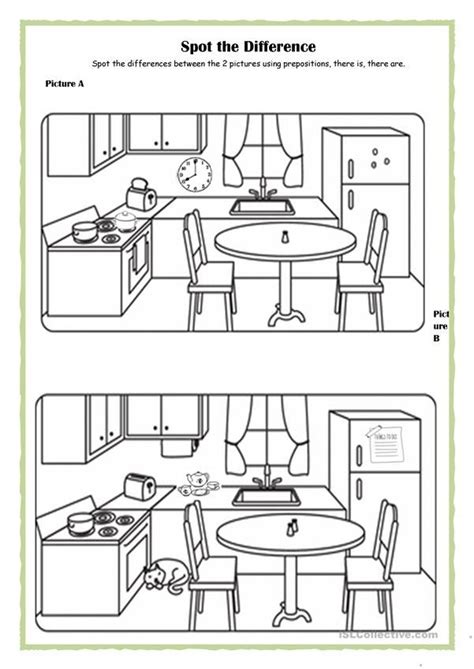 Notice anything peculiar in these seemingly identical drawings? Spot the difference Kitchen in 2020 | Worksheets ...