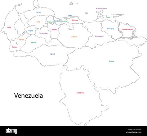 Contour Venezuela Map Stock Photo Alamy