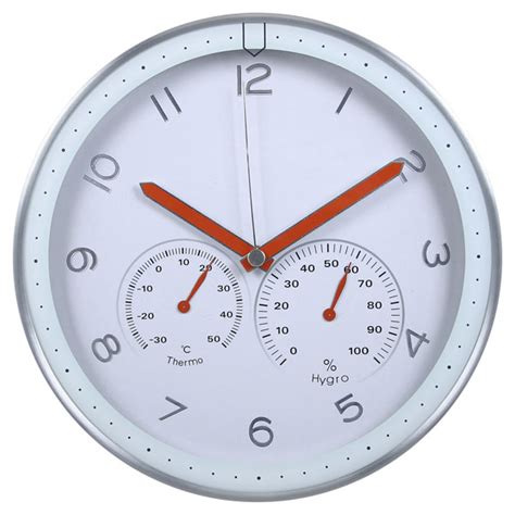 Thermometer And Hygrometer Metal Wall Clock