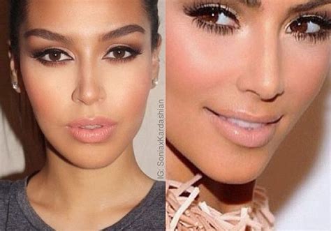 Le Maquillage Nude De Kim Kardashian Incroyable Elles Se Transforment En Kim Kardashian Elle